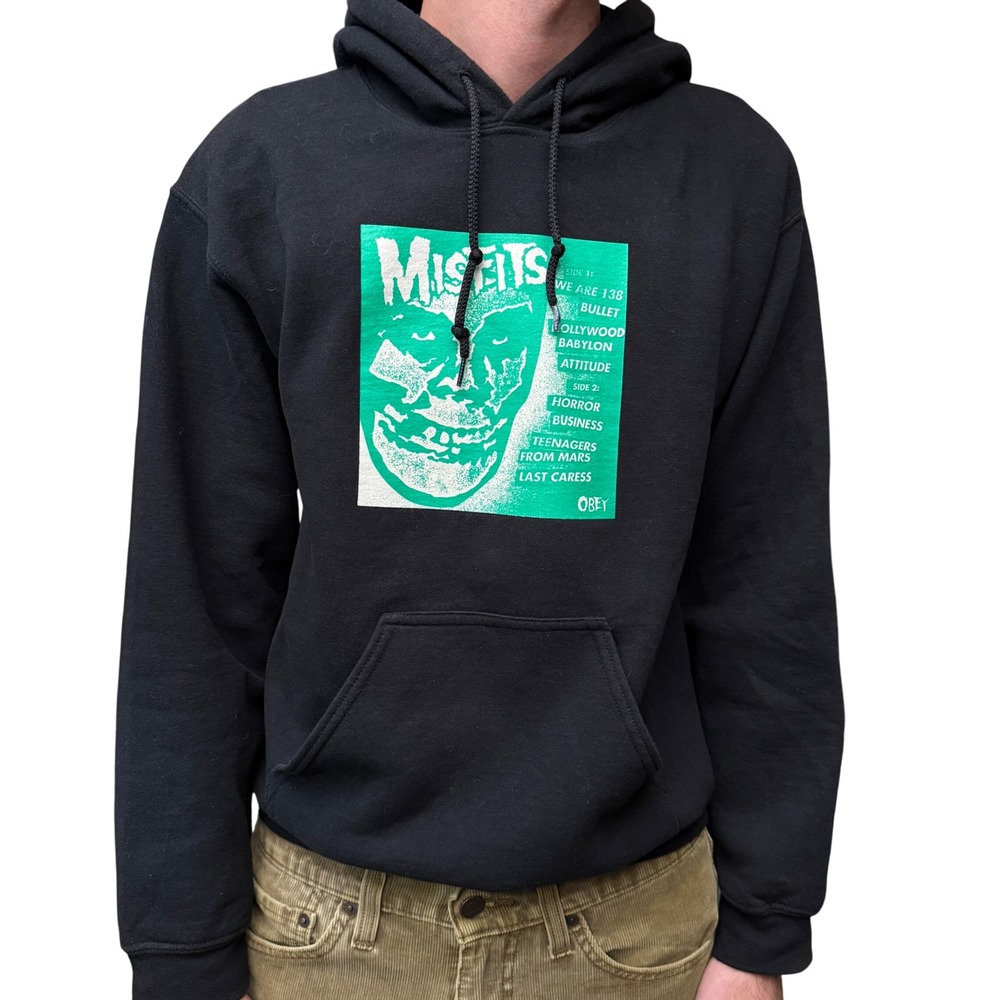 Obey Misfits Hoodie‎ Black Mens Size S